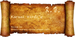 Karsai Virág névjegykártya